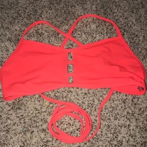 Orange jolyn tie-back top